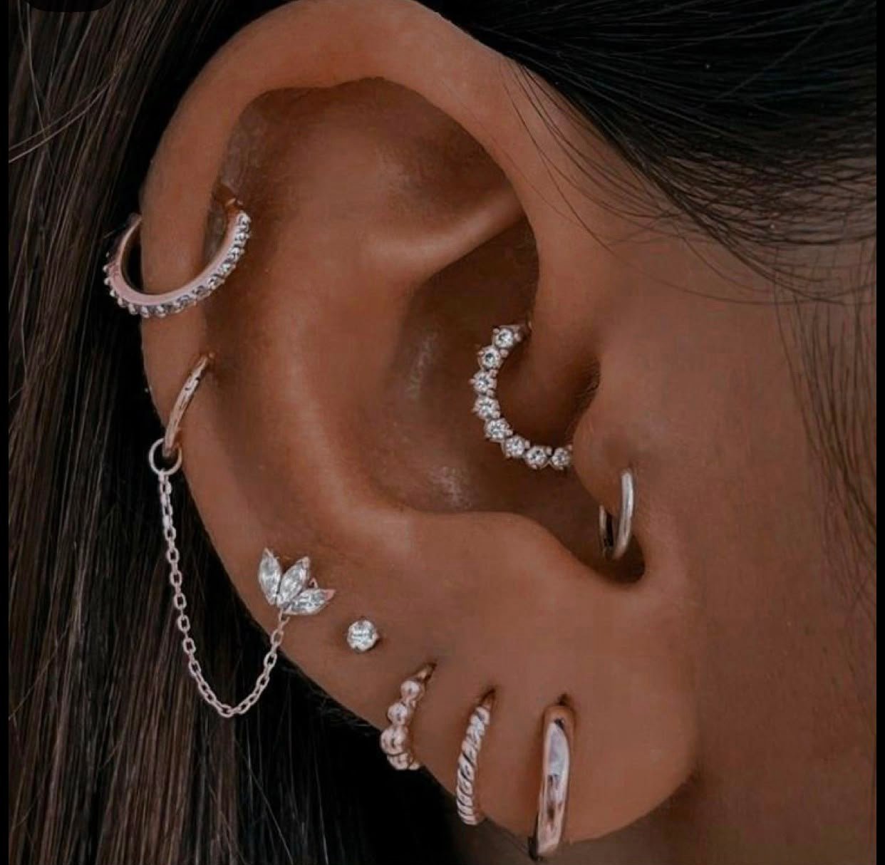 Elegant ear piercing jewellery